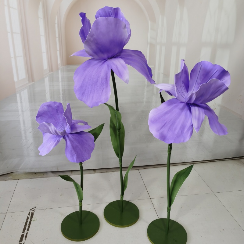 户外防水鸢尾花EVA手工花泡沫花纸艺花成品婚礼舞台装饰拍照摆件 - 图1