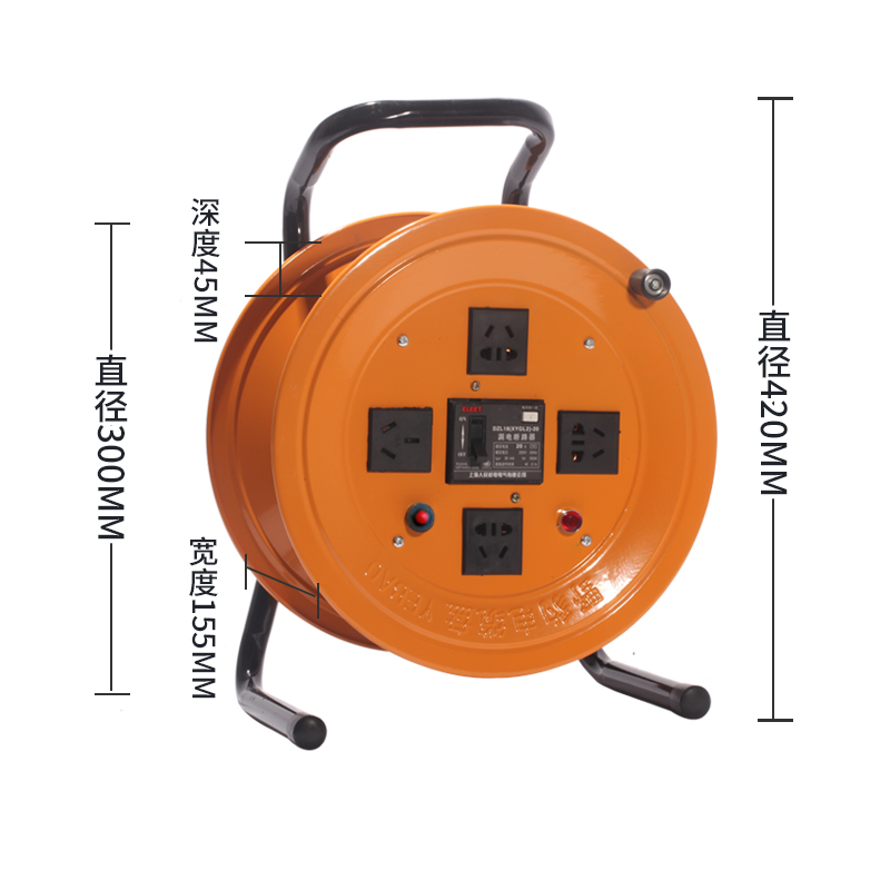 220V野豹移动电缆盘托线盘绕线盘空盘2/3芯1.5/2.5/30/50/100米 - 图2