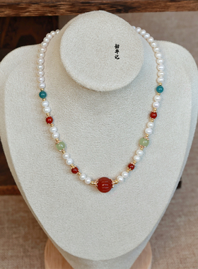 韶华记珍珠玛瑙多宝汉服璎珞项链