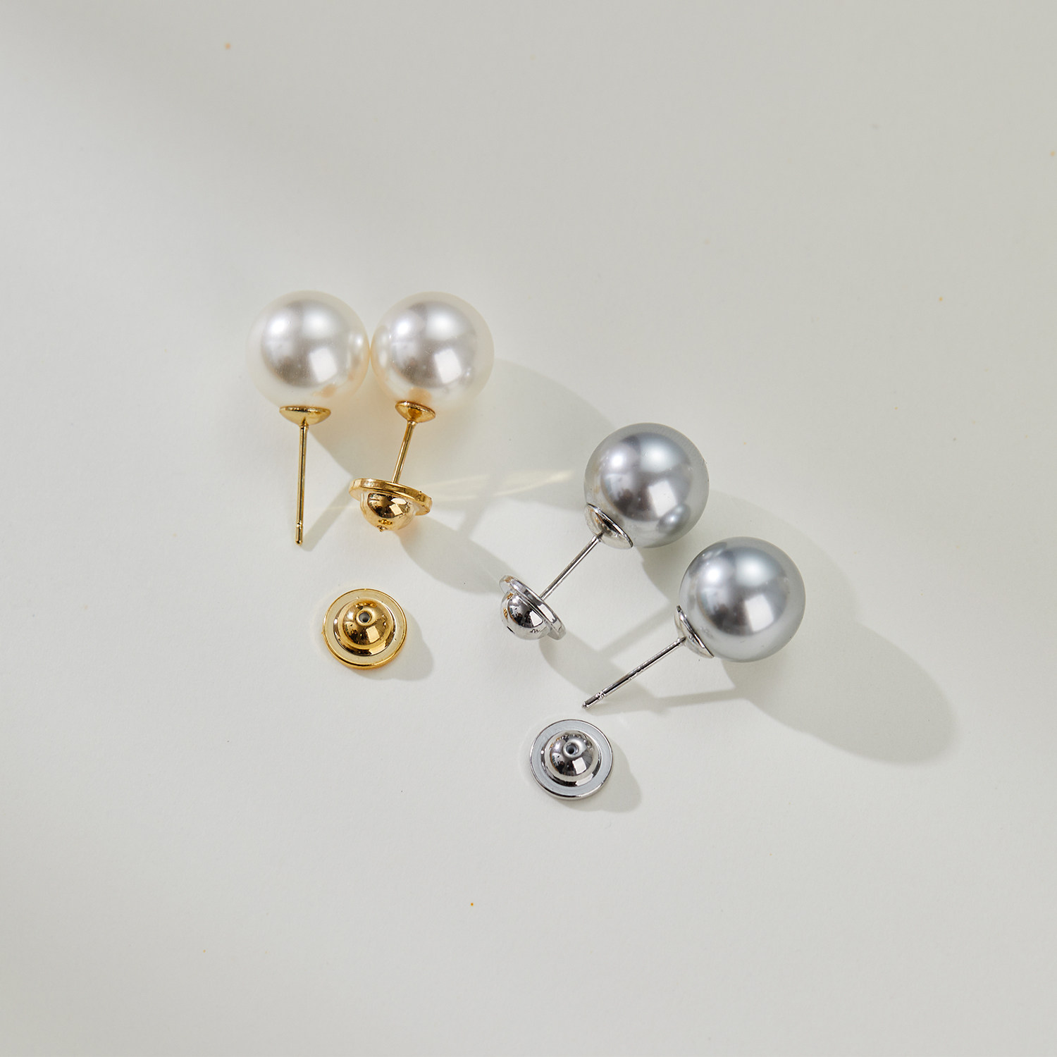 韩国ins博主fever同款大颗复古进口珍珠耳环女s925纯银耳钉耳夹,淘宝优惠券,粉丝福利购,淘宝优惠卷