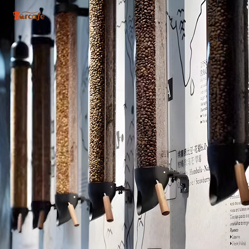 Barcafe 咖啡豆储物罐密封保存展示架储豆罐大容量杂粮壁挂展示架 - 图0