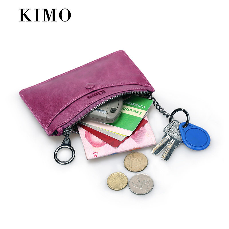 kimo新款女牛皮拉链简约真皮钱包 尔首箱包钱包