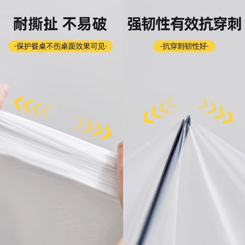 一次性餐桌布加厚防水台布长方形圆桌塑料薄膜结婚商用家用野餐垫 - 图2