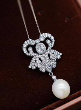 喻棠珍珠女复古项链吊坠