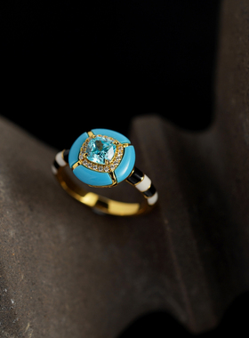 喻棠italks|地中海长夏|925银镀金戒指设计款港工