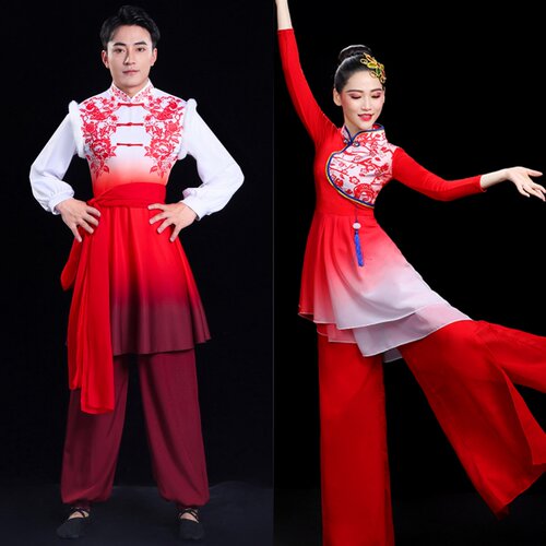 2025新款东北大秧歌服秋冬喜庆广场舞胶州秧歌腰鼓大扇子舞蹈服装 - 图2
