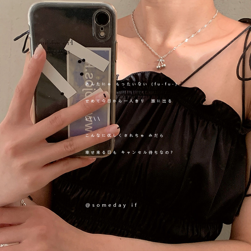 韩国森系百搭樱桃锁骨链choker21年新款项链女小众设计