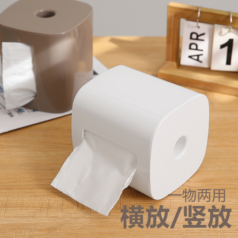 日本进口卷纸盒桌面卷纸收纳盒客厅厨房创意纸巾盒车载卫生卷纸架 - 图0