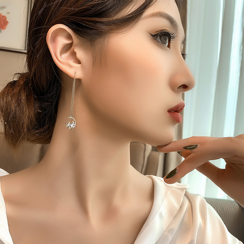 韩国气质网红耳环2020新款潮猫咪耳线微镶高级感锆石925耳饰女