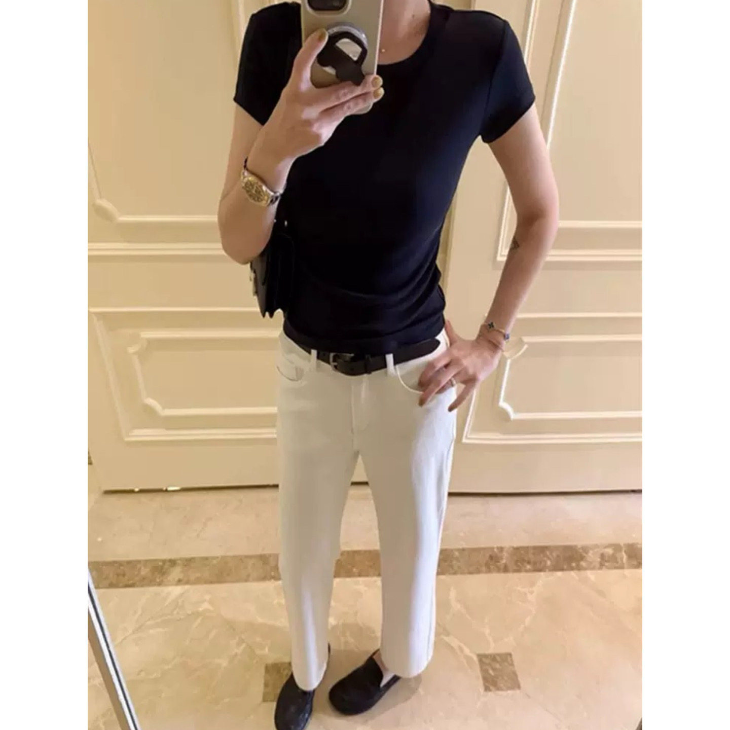 富尔大码定制女装微胖mm白色直筒牛仔春夏高腰宽松显瘦遮挎九分裤,淘宝优惠券,粉丝福利购,淘宝优惠卷