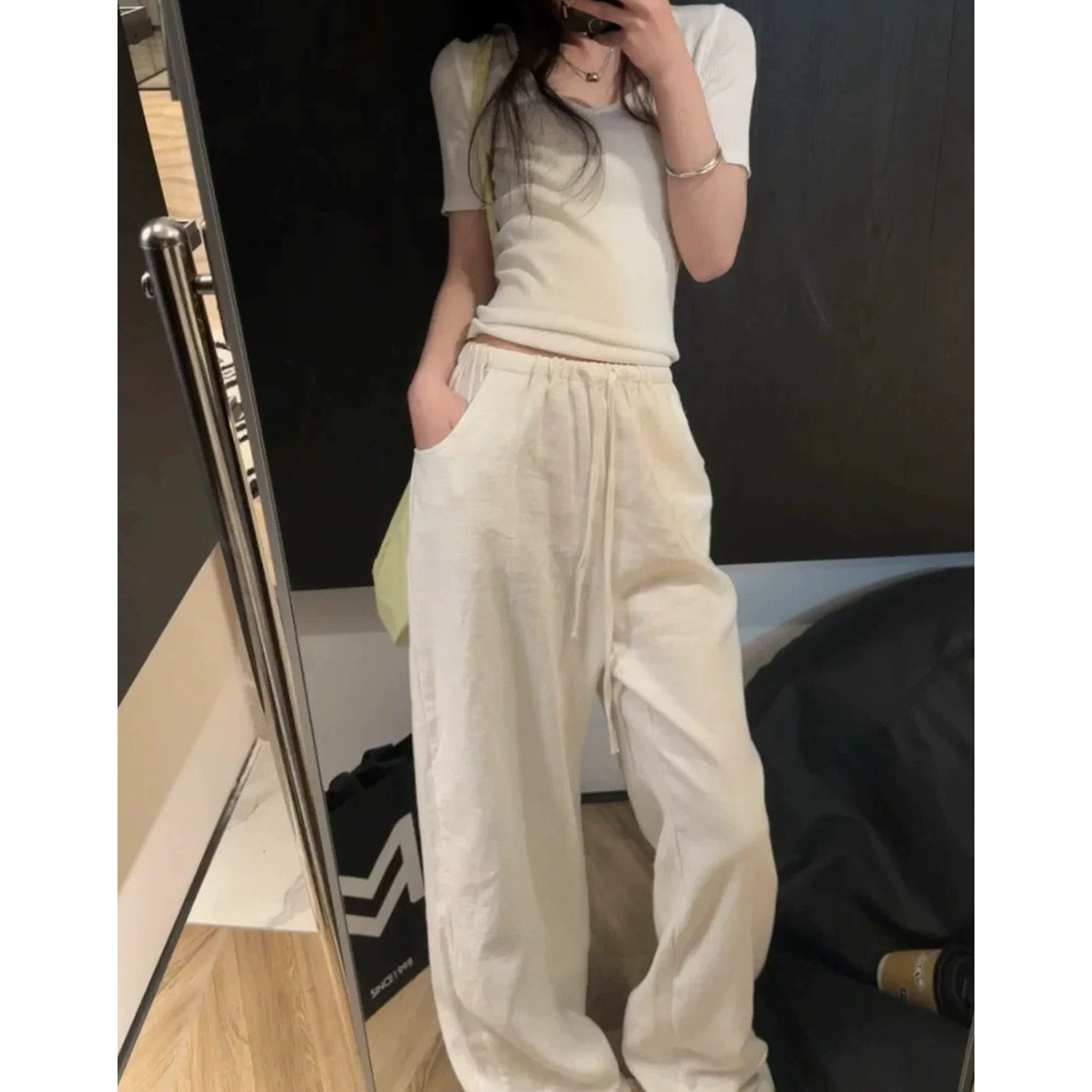 富尔大码定制女装肥妹妹mm慵懒风棉麻阔腿夏高腰宽松显瘦休闲长裤,淘宝优惠券,粉丝福利购,淘宝优惠卷