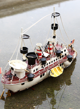 美式风复古铁艺模型酒柜装饰品