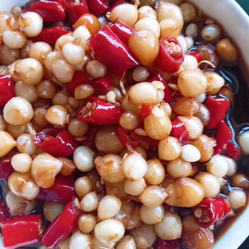 云南新鲜小根蒜野生团葱头腌制小苦蒜苦藠头薤白茭头泡菜咸菜500g - 图2