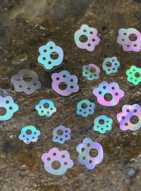 猫爪螺钿片美甲绒花白蝶贝夜光贝片大漆螺钿漆画漆器漆艺镶嵌材料