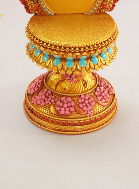 藏式树脂彩绘莲花底座佛座