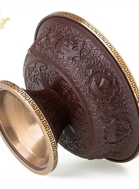 铜制护法杯藏式密宗佛前供奉摆件八吉祥雕花摆件供杯圣水杯