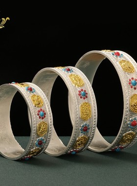 八吉祥曼扎盘彩珠镶嵌曼达盘全套