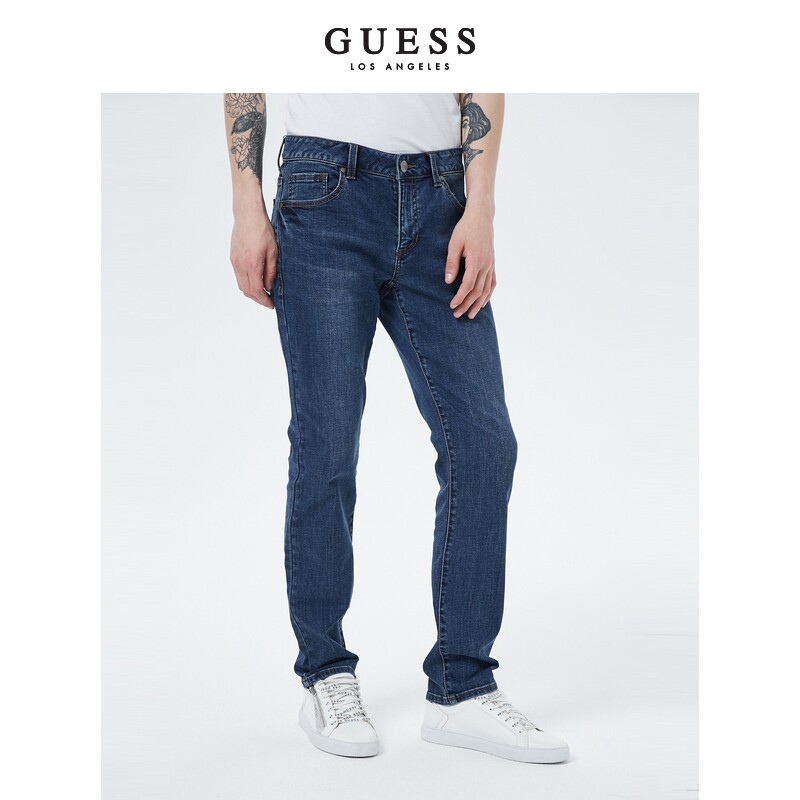 guess2020新款男士复古简约长裤 guess牛仔裤