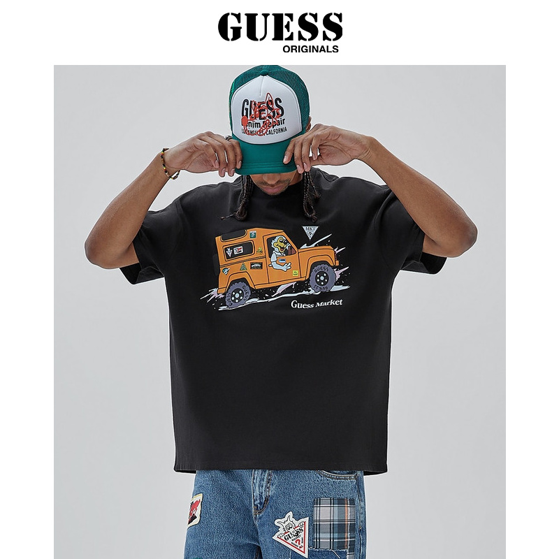 GUESS ORIGINALS   男士卡通印花圆领短袖T恤上衣M3BI90K9XF1 - 图1