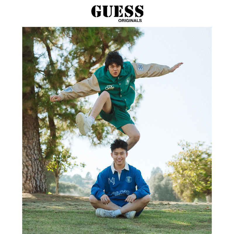 GUESS Originals  x 88rising  胶囊系列男士休闲翻领长袖T恤 - 图0