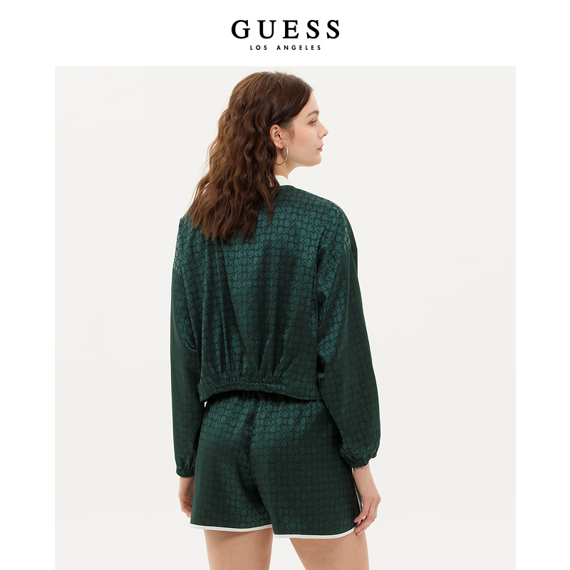 GUESS  女士LOGO提花凉感吸湿排汗透气轻薄外套-Q3PN09W55R0 - 图3