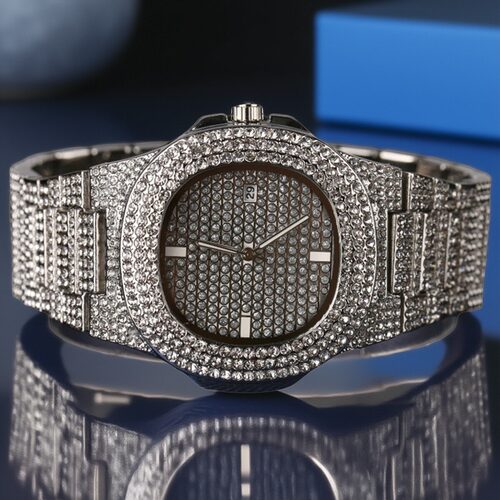 Hiphop嘻哈手表镶钻满钻腕表男生说唱欧美街头个性Quartz watches - 图3