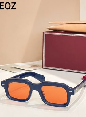 jmm SANDROI 复古粗框长方形太阳眼镜男女款板材中大脸墨镜