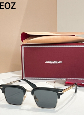 jmm ALIN 时尚半框方形金属眉毛框型太阳眼镜个性墨镜防晒男女款