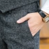 Meiren Ziyi quần nam Hàn Quốc Slim rắn màu nhỏ quần thẳng nam kinh doanh phù hợp với quần âu màu xám gai - Suit phù hợp mẫu quần tây nam đẹp 2021 Suit phù hợp