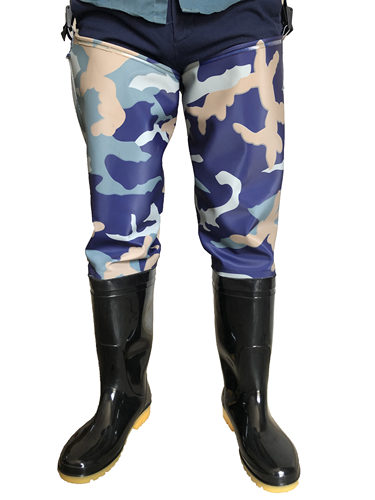 康晨加厚插秧靴钓鱼防水半身下水裤男女水田鞋袜捕鱼钓鱼加长涉水 - 图1