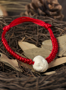 猪惊本命年压惊手链婴儿桃木