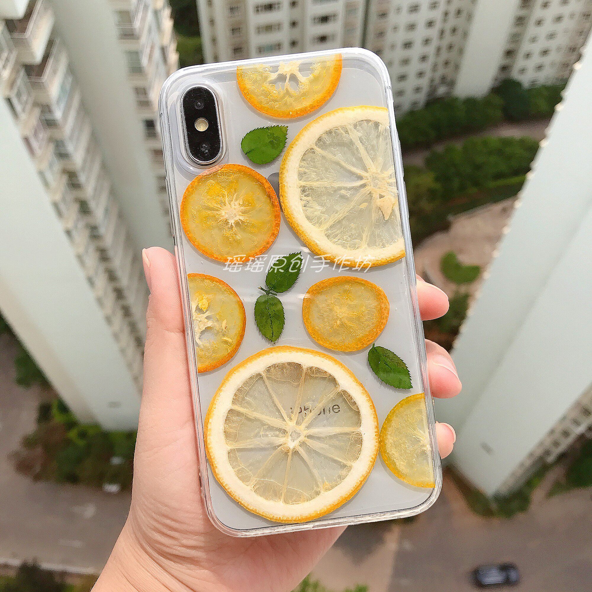 适用于iphone13promax真水果标本手机壳p50金桔干nova9柠檬夏日女