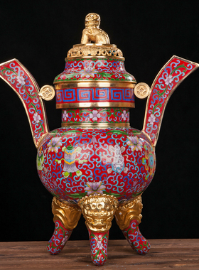 加厚款磨光景泰蓝五供