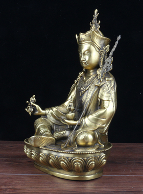 纯铜莲花底座密宗莲花生大士