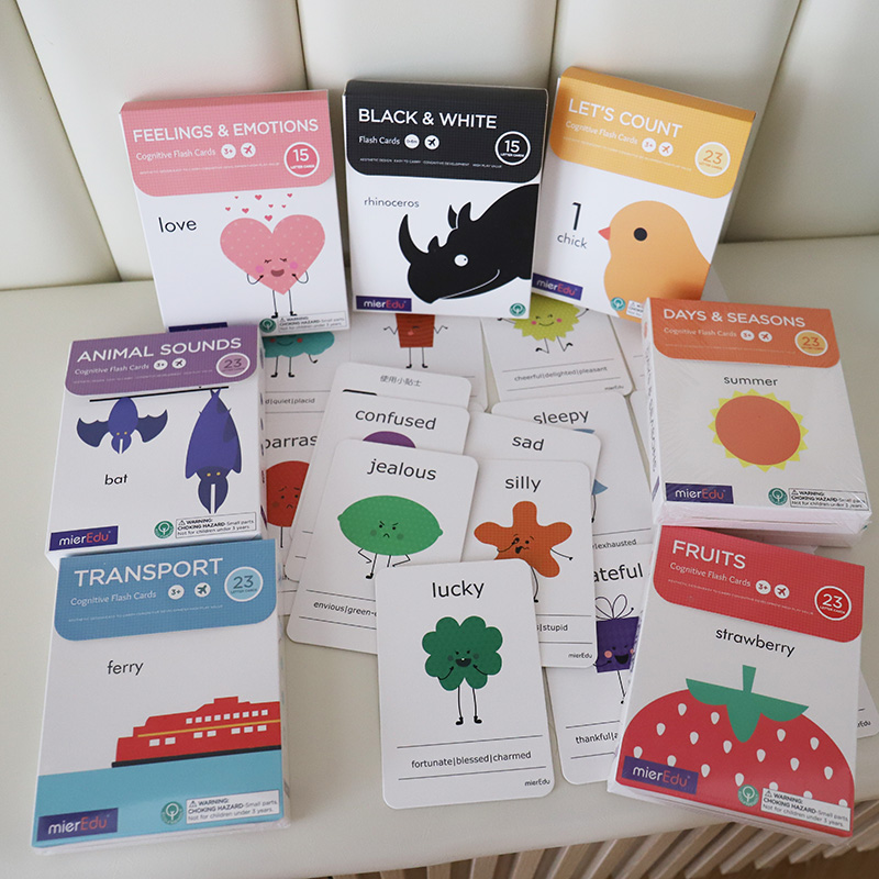 mierEdu澳米优宝宝认知卡片婴儿黑白视觉激发卡彩色早教卡追视卡 - 图2