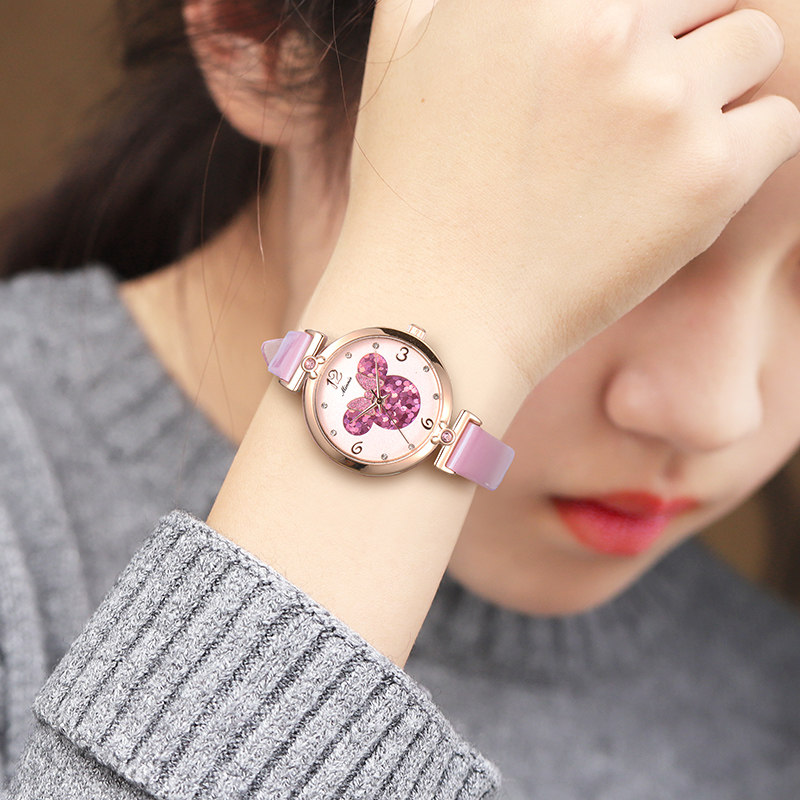 迪士尼女童指针式小学生可爱防水表 尚渝手表国产腕表