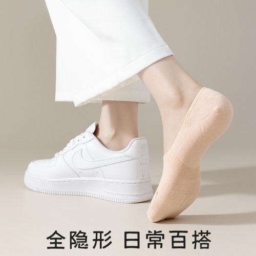 袜子女春夏季薄款网眼吸汗无骨船袜防滑不掉跟浅口隐形袜夏天短袜 - 图0
