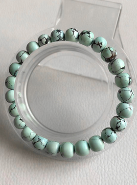 天然蓝松石手链高瓷水晶手串