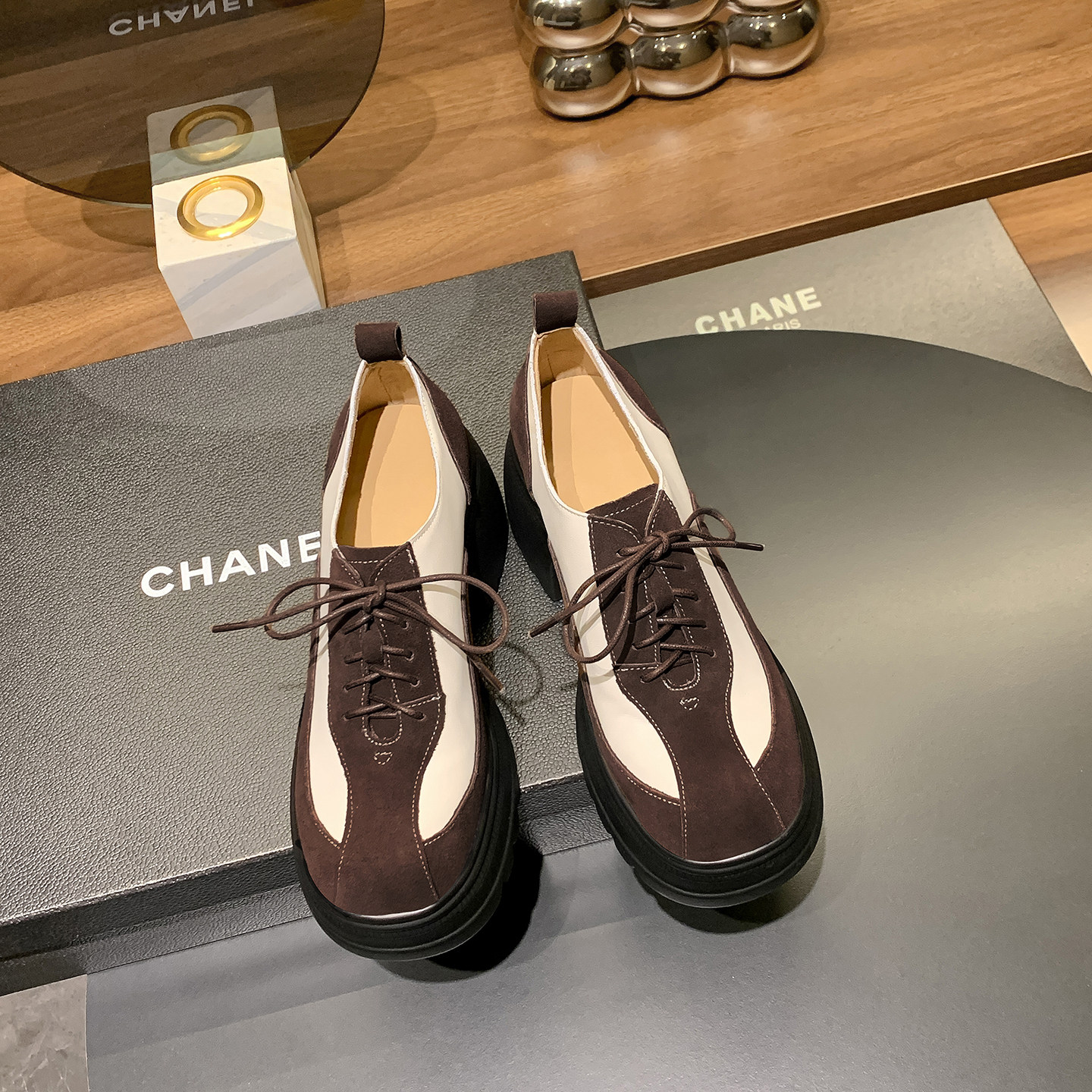 圆圆妈2026春季时尚圆头深口鞋系带单鞋百搭松糕厚底鞋牛皮女鞋子,淘宝优惠券,粉丝福利购,淘宝优惠卷