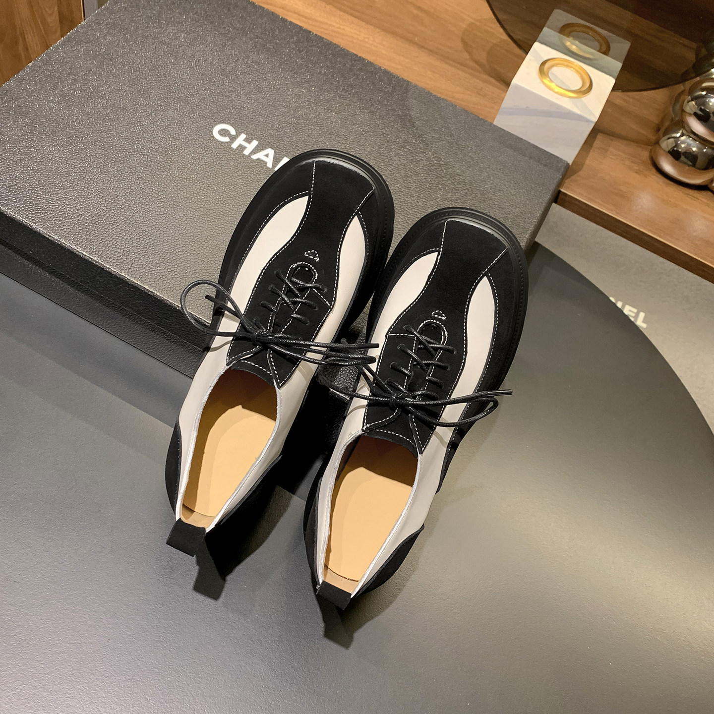 圆圆妈2026春季时尚圆头深口鞋系带单鞋百搭松糕厚底鞋牛皮女鞋子,淘宝优惠券,粉丝福利购,淘宝优惠卷