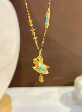 黄金色足银925纯银浪漫花火项链女款轻奢小众高级感锁骨链2026款