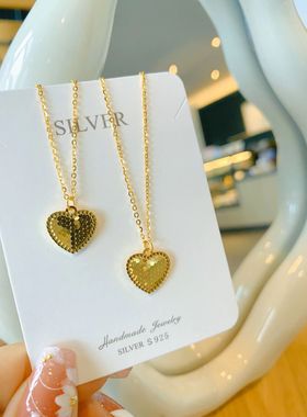 黄金色足银999纯银项链女款轻奢小众设计感锁骨链送女友闺蜜礼物