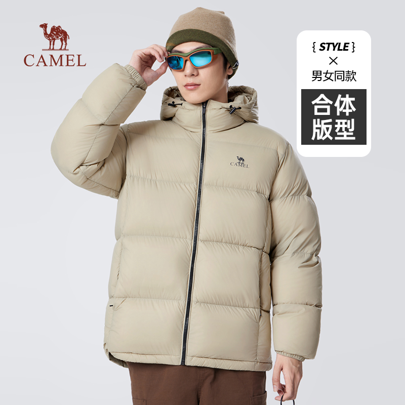 骆驼男装羽绒服男加厚冬季2025新款连帽防水保暖情侣面包服外套