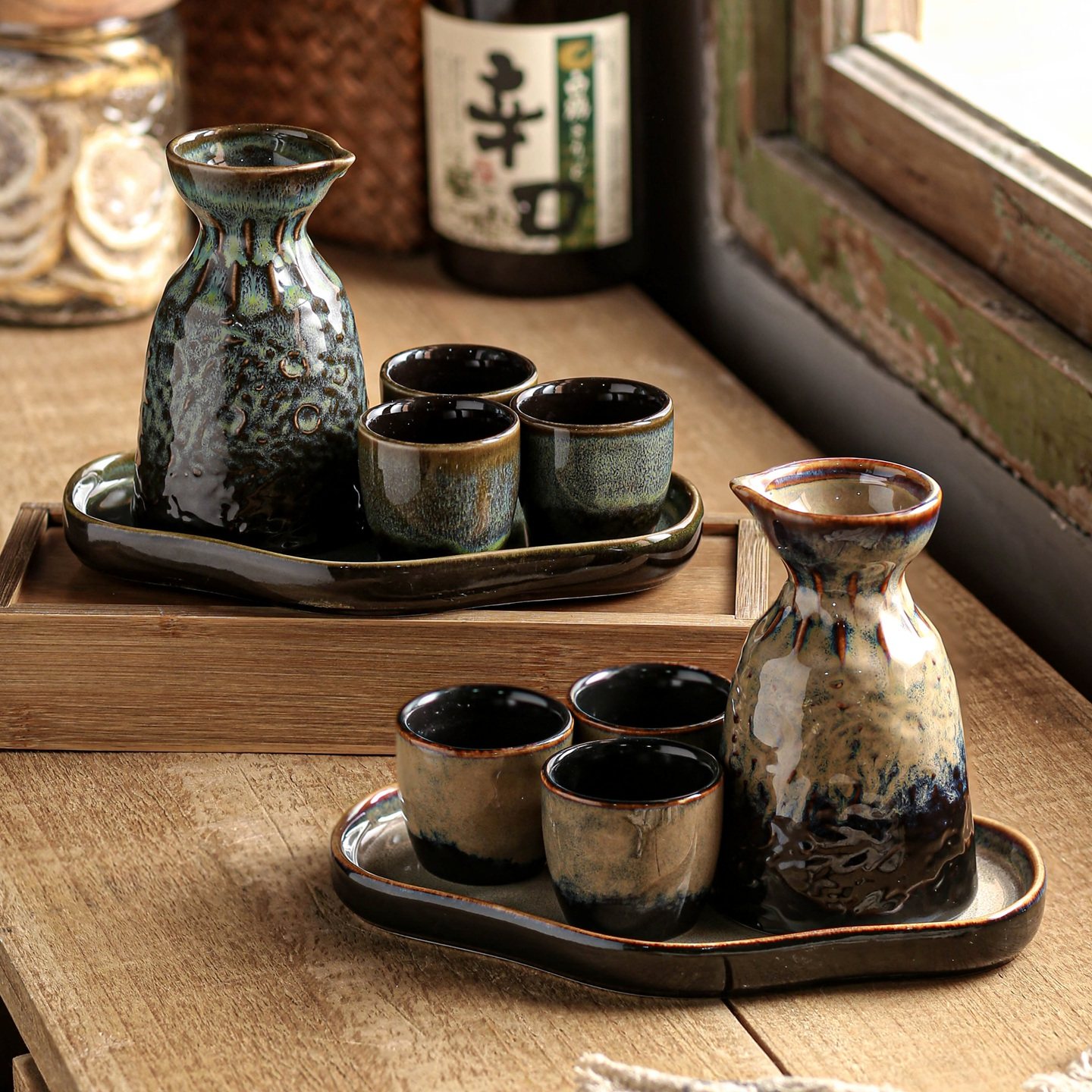 白酒杯套装二两小酒瓶陶瓷酒盅暖酒壶托盘清酒酒具饭店专用分酒器,淘宝优惠券,粉丝福利购,淘宝优惠卷