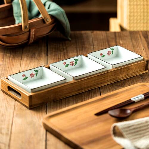 小盘子碟子精致陶瓷方碟干果零食小吃碟日式家用茶点小碟子餐具 - 图1