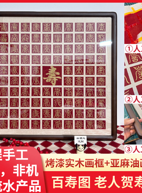 百寿图送老人祝寿礼物挂画