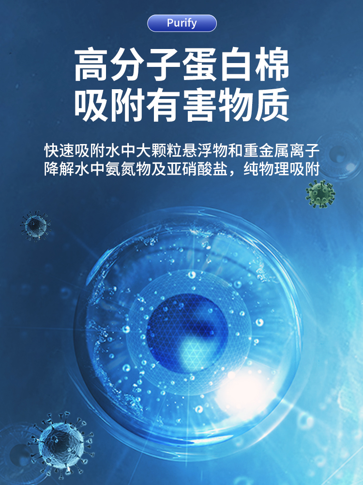 蛋白棉水族鱼缸专用过滤棉材料净化水质除腥臭去黄水去污力丸滤材 - 图1