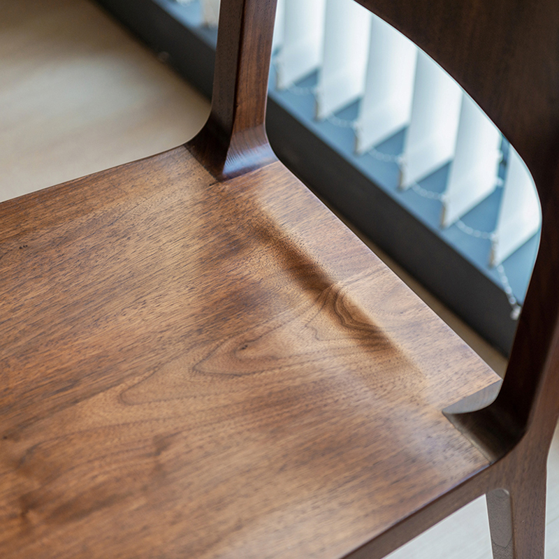 良年纯实木餐椅椅子靠背椅黑胡桃木北欧原木现代简约轻奢家用家具
