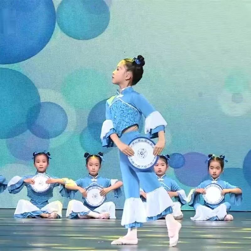 第八届小荷风采粒粒盘中餐儿童演出服少儿舞蹈服幼儿肚兜表演服 - 图0