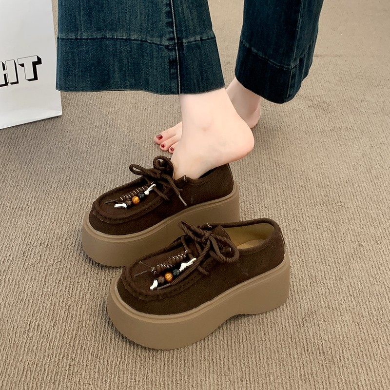 厚底增高小个子勃肯鞋女2025秋季新款大头丑萌松糕乐福鞋博肯单鞋,淘宝优惠券,粉丝福利购,淘宝优惠卷